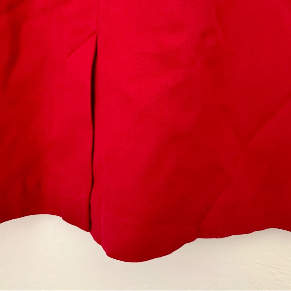 Mid length red wool pencil skirt - Picture 3 of 7